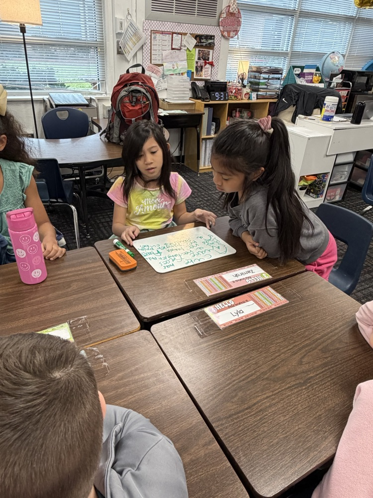 Two students working on a math problem 