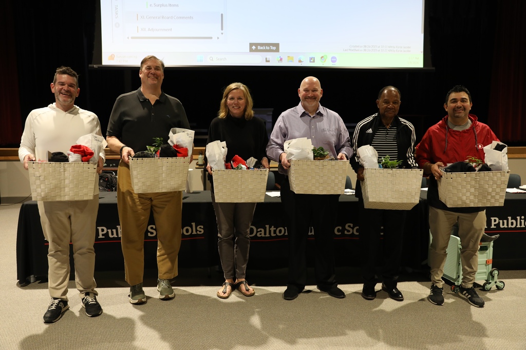 During the March 9 Board of Education meeting, Dalton Public Schools recognized student achievements, staff leadership, and community excellence across the district while also celebrating School Board Appreciation Month with a special presentation honoring the Dalton Board of Education. The Board recognized the Middle School Varsity Basketball Team for earning BGMSAA Runner-up honors, and the Dalton High School Game Day Cheer Team for qualifying for the 2026 State Tournament. The Board also honored Dalton High School senior Angela Ramirez-Ramirez for being named a QuestBridge National College Match Scholar, and student-athletes from Dalton Junior High School and Hammond Creek Middle School who were selected for the Georgia Middle School All-Star Basketball Team. In addition, the Board recognized Jeff Wells for his leadership in guiding all 10 Dalton Public Schools to earn the Ready Georgia Seal of Preparedness. Students from Dalton High School were also honored for their work featured in the Hunter Museum Teen Art Show, including Giselle Nunez, Aaron Augustine, and Sulema Morales, whose artwork earned recognition and awards. The Board also celebrated Dr. Steven Craft for being named a 2025ā2026 Superintendent to Watch by the National School Public Relations Association (NSPRA). The Board congratulates all honorees for their dedication, talent, and commitment to excellence in Dalton Public Schools.