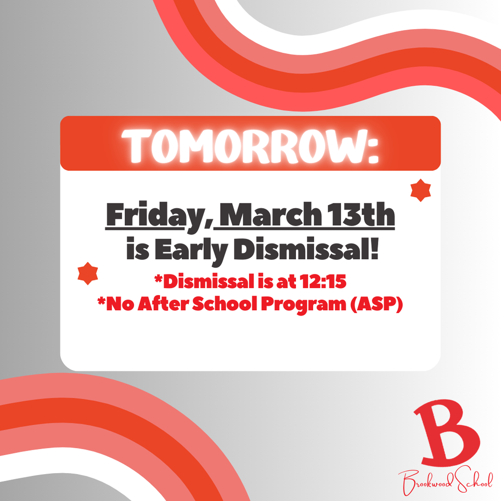 Tomorrow is early dismissal day! We will release at 12:15pm, and ASP will not be open.