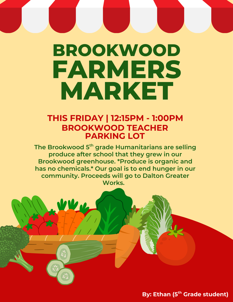 Our farmers market sale will be from 12:15pm until 1:00pm at the lower parking lot tomorrow!