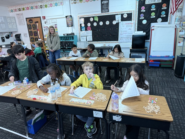 Students working on their graphs 