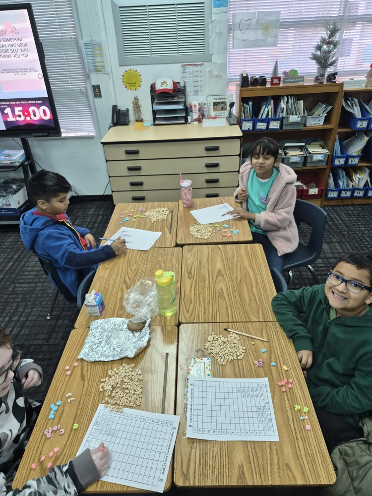 Students working on their graphs 