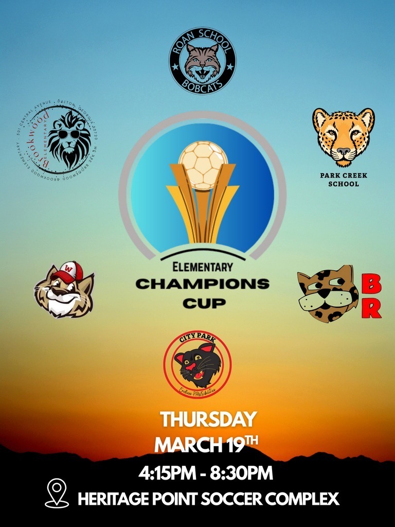 The Elementary Championship Cup is happening TOMORROW from 4:15 PM – 8:30 PM!  Come out and cheer on our Jaguars as they compete for the championship. We hope to see you there!