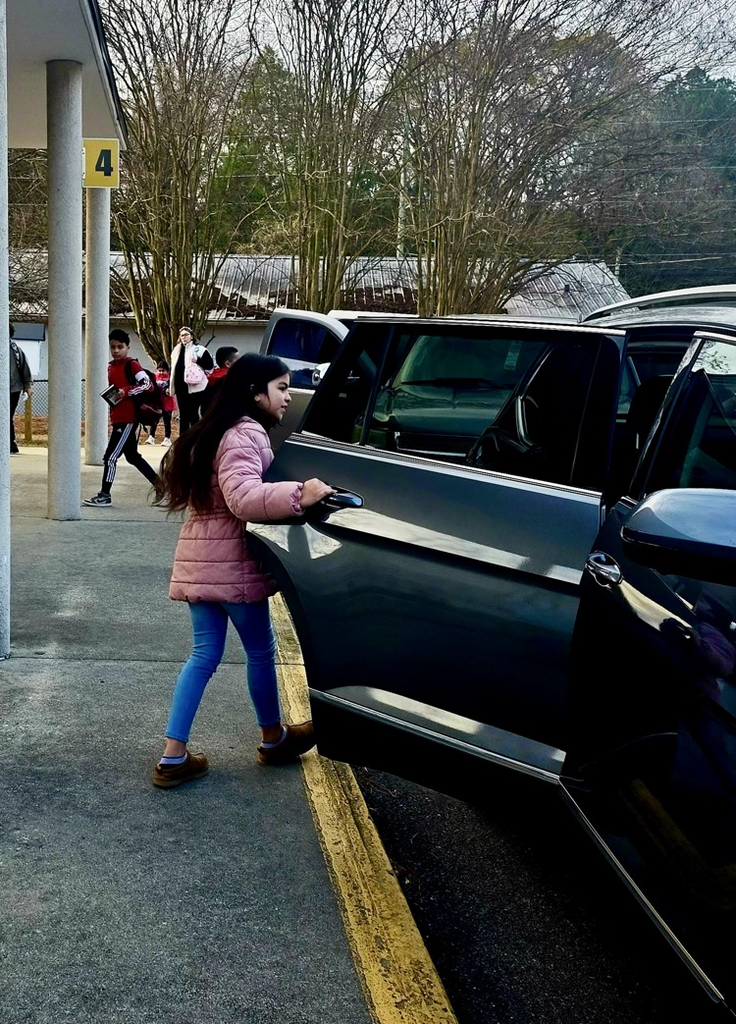 Student helping with car duty 