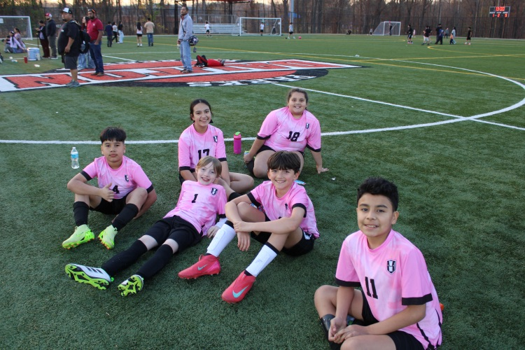 A group of students ready to go in the game