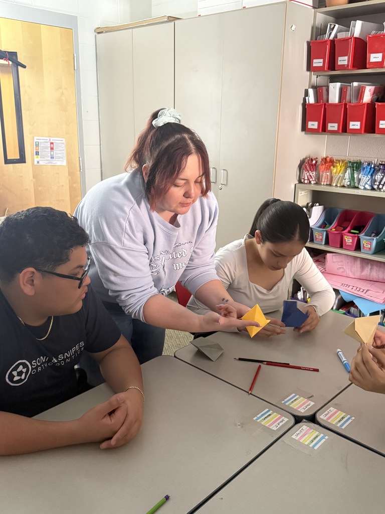 ELA Students Doing Origami