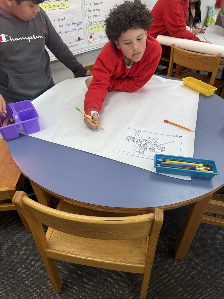 drama students making props