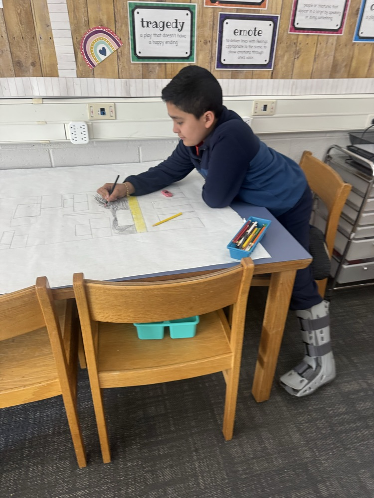 drama students making props