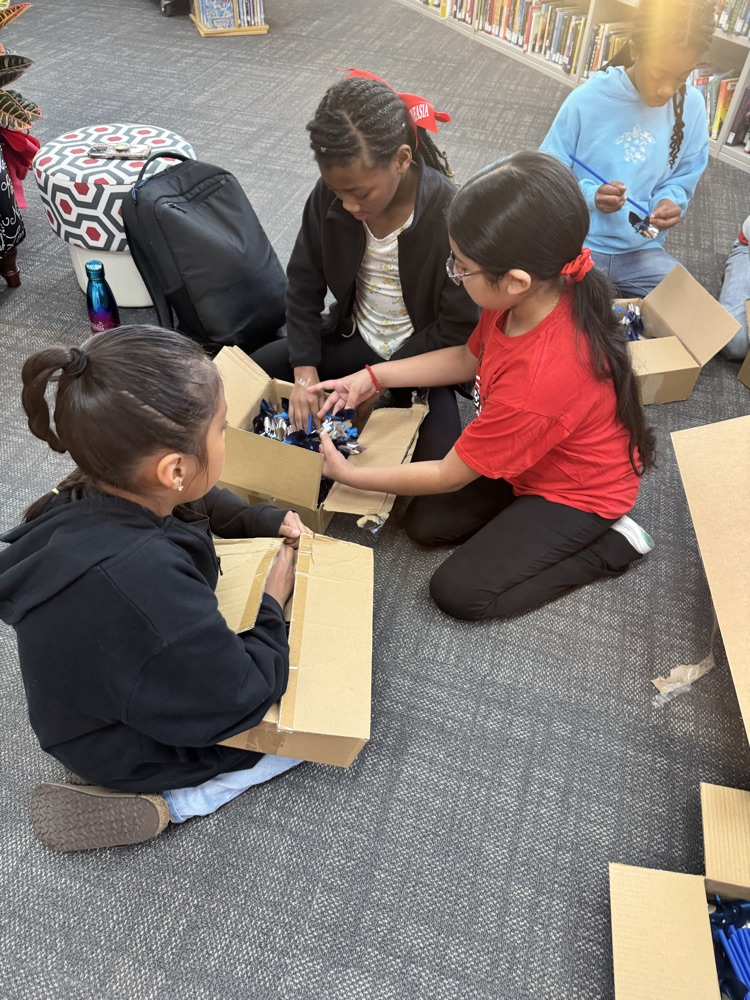 student council building pinwheels 