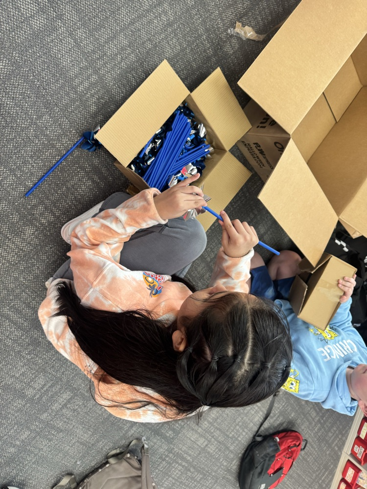 student council building pinwheels 