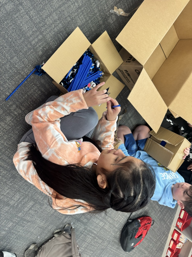 student council building pinwheels 