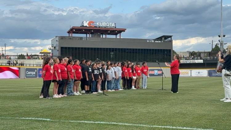 A picture of the students singing 