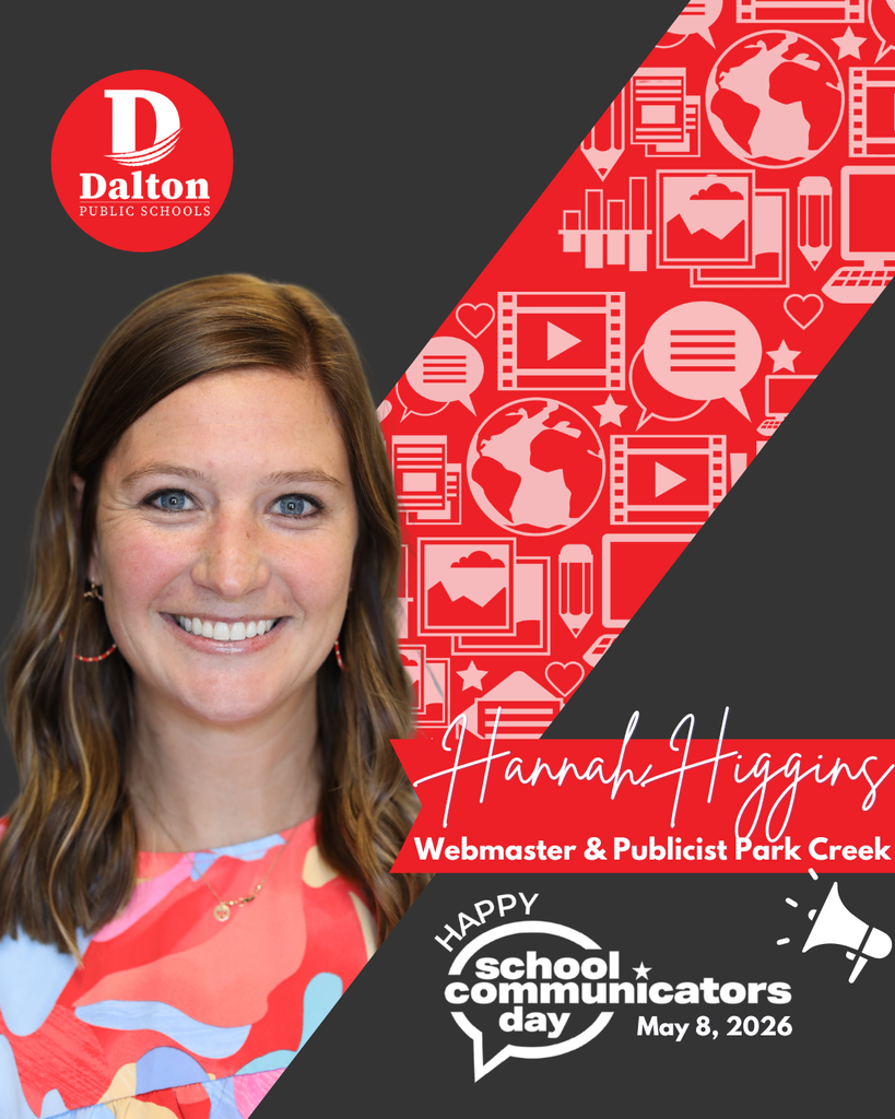 Happy School Communicators Day! (Part 1!)  At Dalton Public Schools, we’re incredibly proud of our team of school communicators who go above and beyond each day! Not only do they shine in their regular roles, but they also serve as dedicated Webmasters and Publicists, ensuring our families stay informed and connected. Whether it’s highlighting student success, sharing school events, or showcasing the everyday magic happening in our classrooms — they make it happen!  Help us celebrate this awesome team: Anna Collins — Blue Ridge School Emily Carpenter — Brookwood School Hannah Talley — City Park School Hannah Higgins — Park Creek School Jerre Leonard & Emily Elliott — Roan School Gaby Hefner — Westwood School Keri Faw — Hammond Creek Middle School Beth Mashburn — Dalton Junior High School Julia Cagle — The Dalton Academy Melanie Patrick — Dalton High School Ashley Grycz, Cindy Hernandez, Andrea Marsh, & Kendra Pannell — Dalton Public Schools  Thank you for your creativity, dedication, and for telling the stories that make DPS shine!
