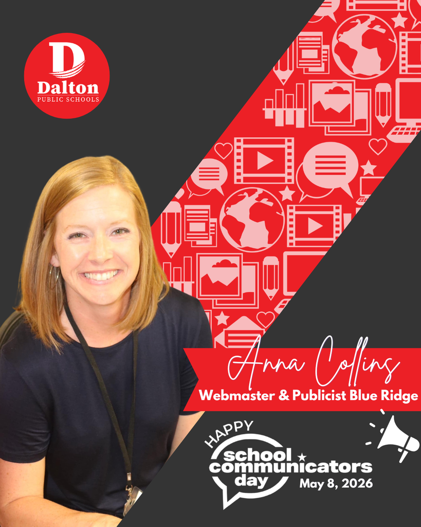 Happy School Communicators Day! (Part 1!)  At Dalton Public Schools, we’re incredibly proud of our team of school communicators who go above and beyond each day! Not only do they shine in their regular roles, but they also serve as dedicated Webmasters and Publicists, ensuring our families stay informed and connected. Whether it’s highlighting student success, sharing school events, or showcasing the everyday magic happening in our classrooms — they make it happen!  Help us celebrate this awesome team: Anna Collins — Blue Ridge School Emily Carpenter — Brookwood School Hannah Talley — City Park School Hannah Higgins — Park Creek School Jerre Leonard & Emily Elliott — Roan School Gaby Hefner — Westwood School Keri Faw — Hammond Creek Middle School Beth Mashburn — Dalton Junior High School Julia Cagle — The Dalton Academy Melanie Patrick — Dalton High School Ashley Grycz, Cindy Hernandez, Andrea Marsh, & Kendra Pannell — Dalton Public Schools  Thank you for your creativity, dedication, and for telling the stories that make DPS shine!