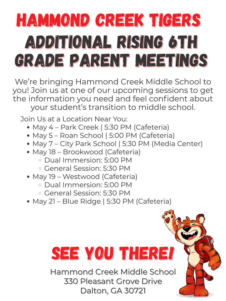 Hammond Creek parent meeting flyer