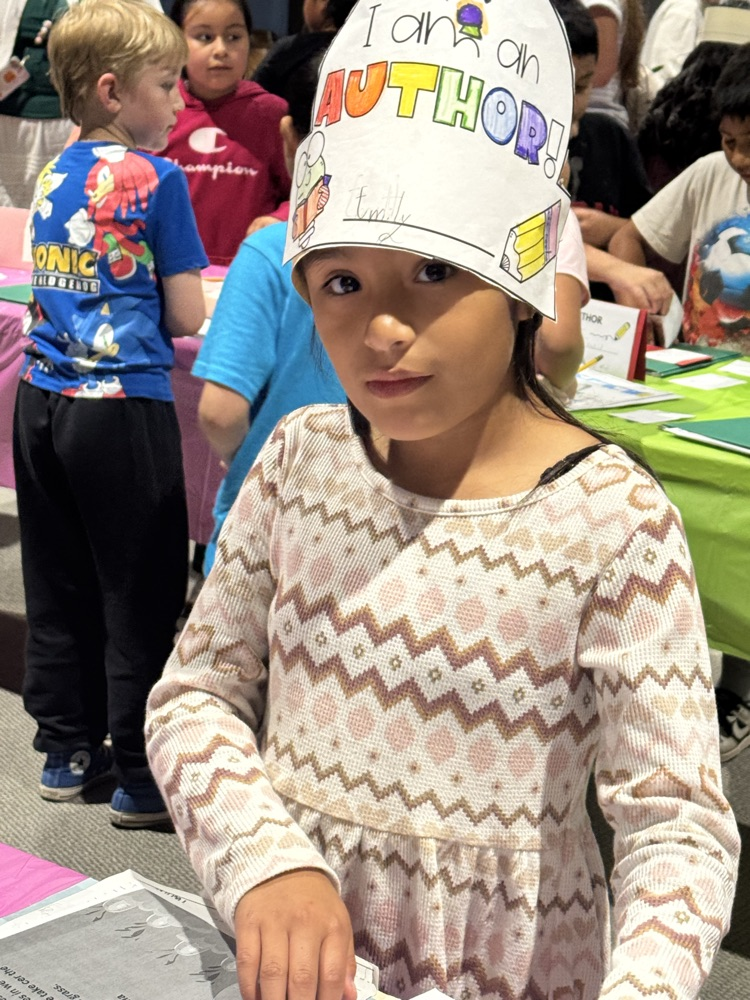 second grade students at publishing party 