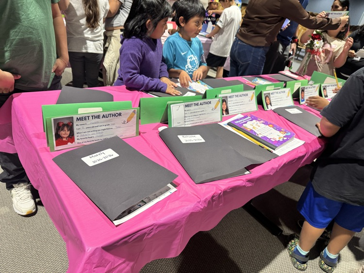 second grade students at publishing party