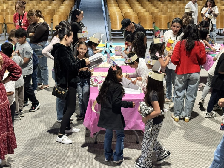 second grade students at publishing party