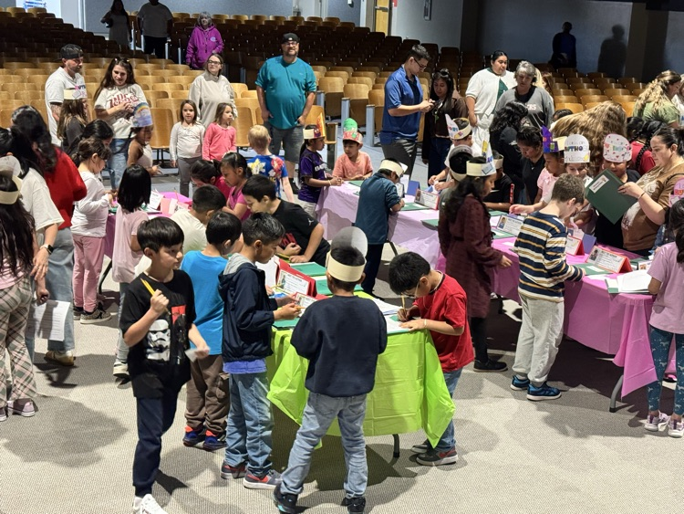 second grade students at publishing party