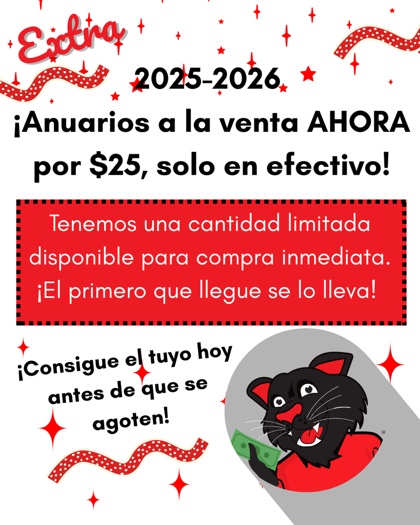 extra yearbooks for sale graphic in Spanish