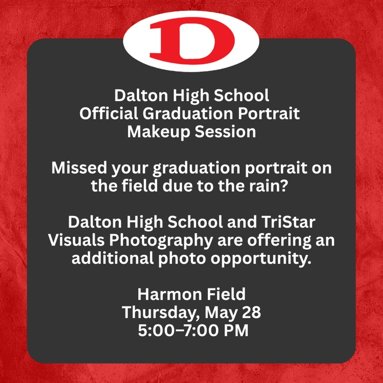 flyer about Dalton high photo retakes