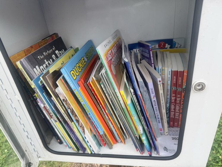 pawz filling little free libraries with books