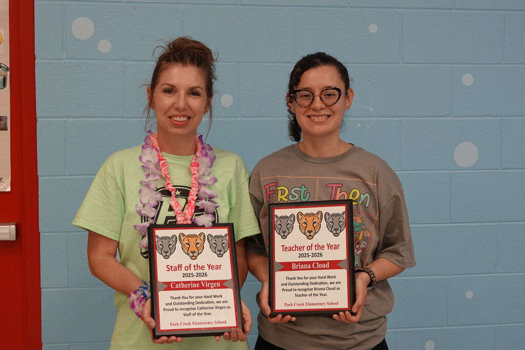 teacher and support staff of the year with awards