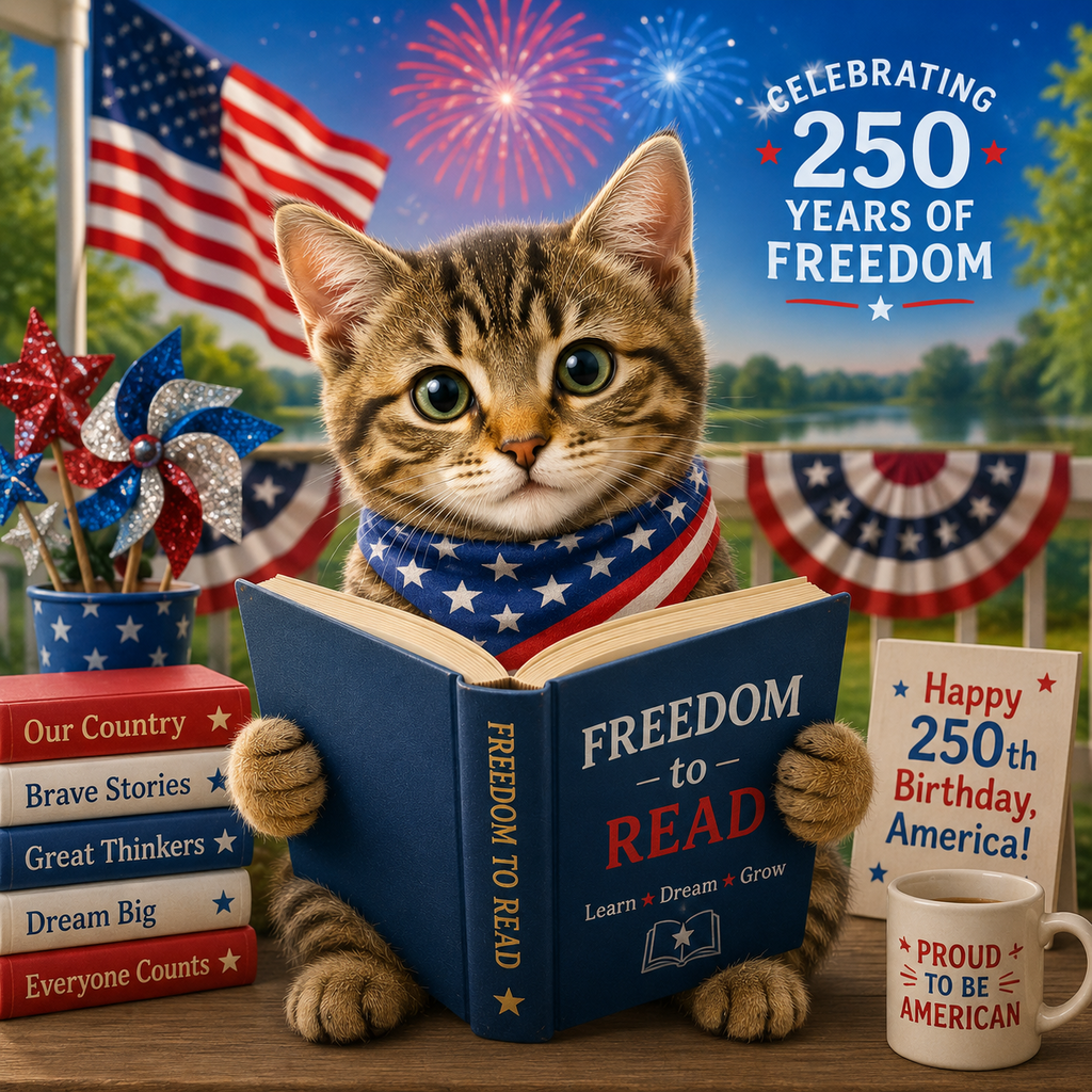 cat with freedom to read graphic