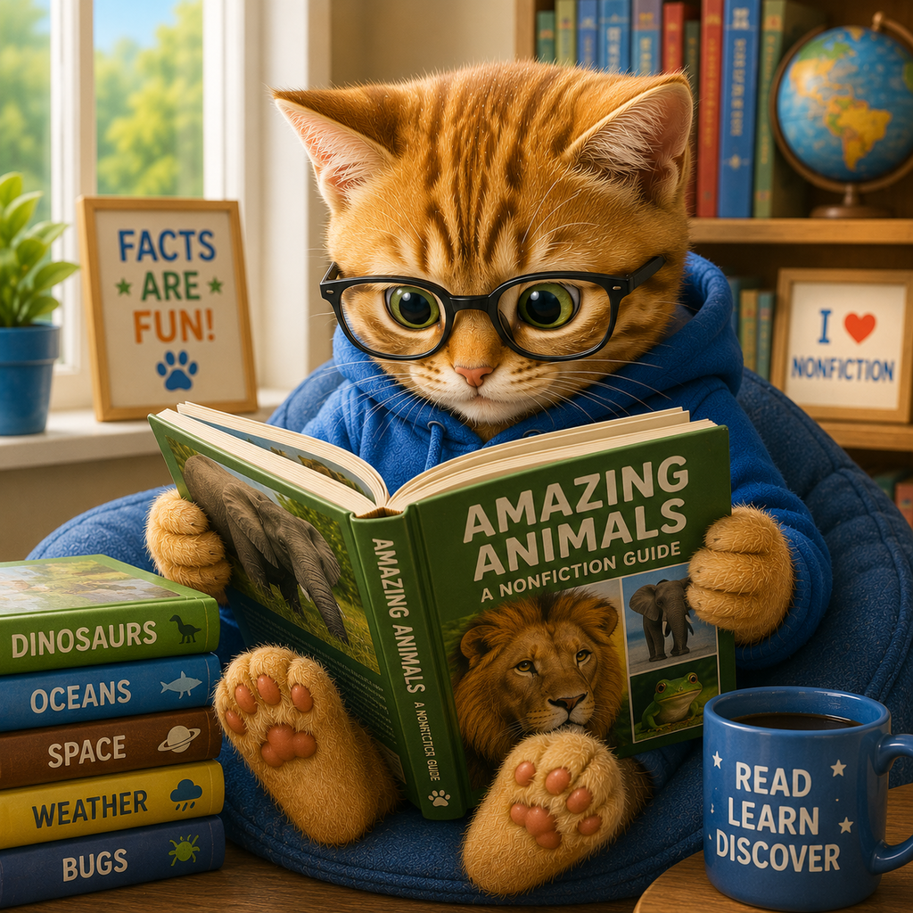 cat reading  nonfiction