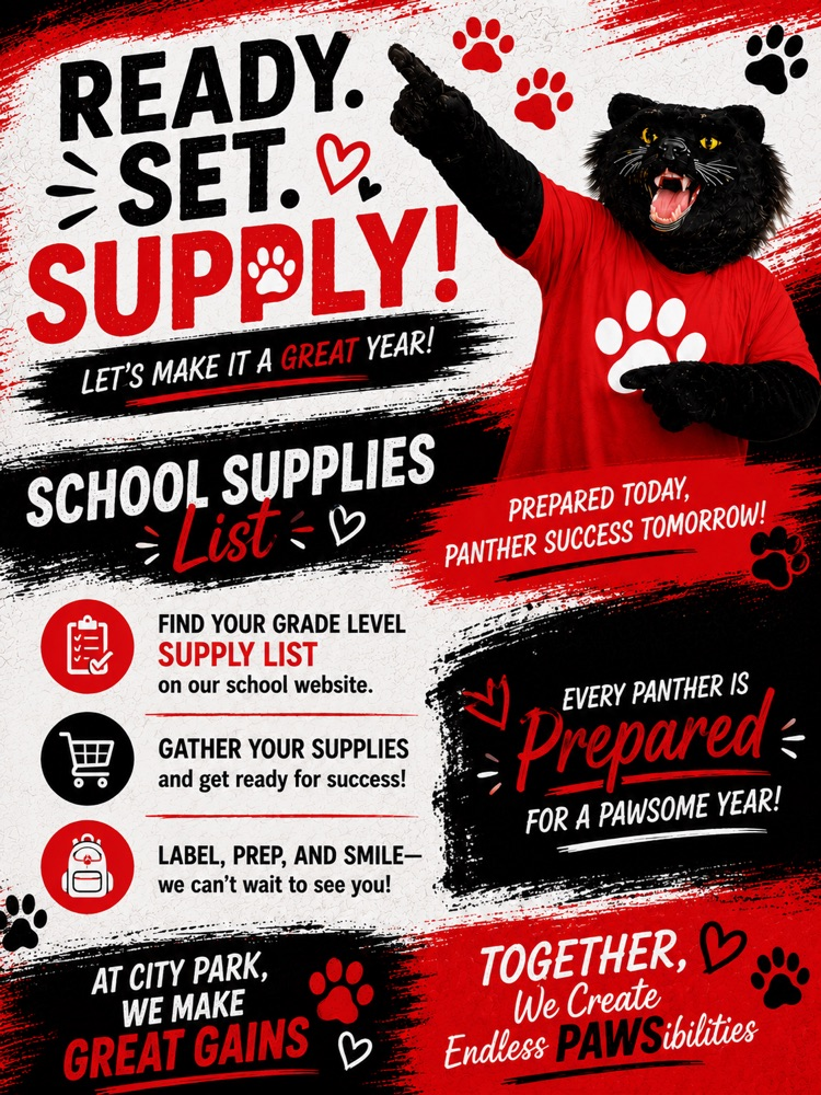 city park school supply list graphic 
