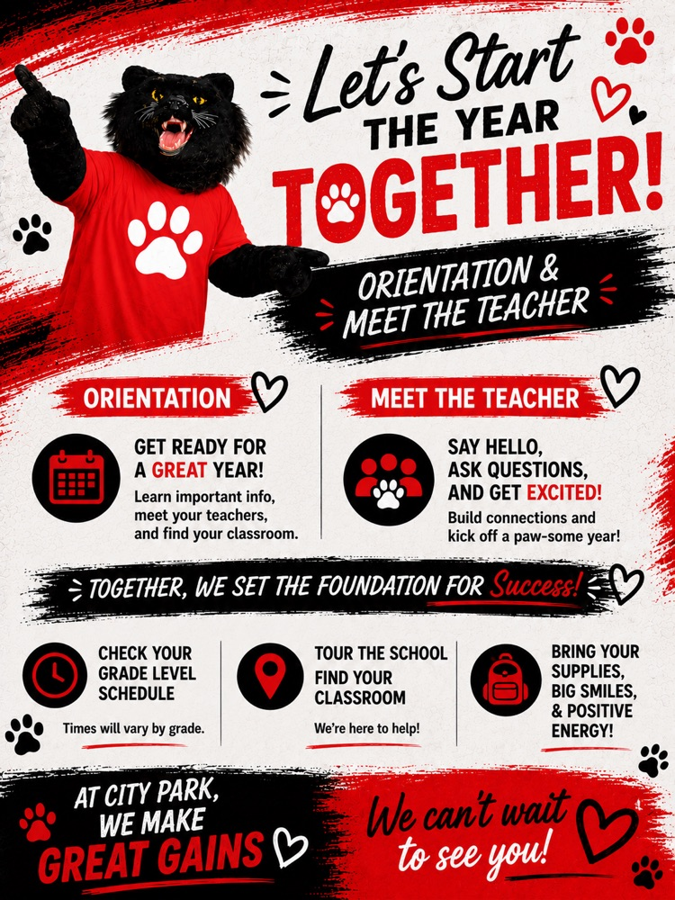 city park orientation and meet the teacher graphic