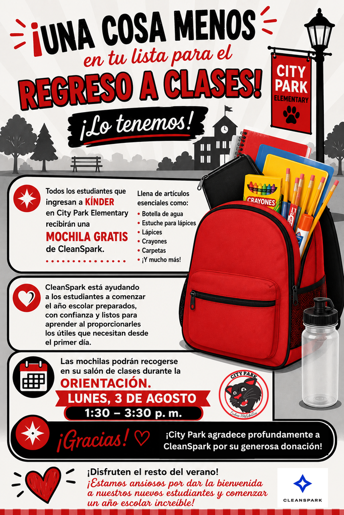 Clean Spark Backpack Giveaway Flyer