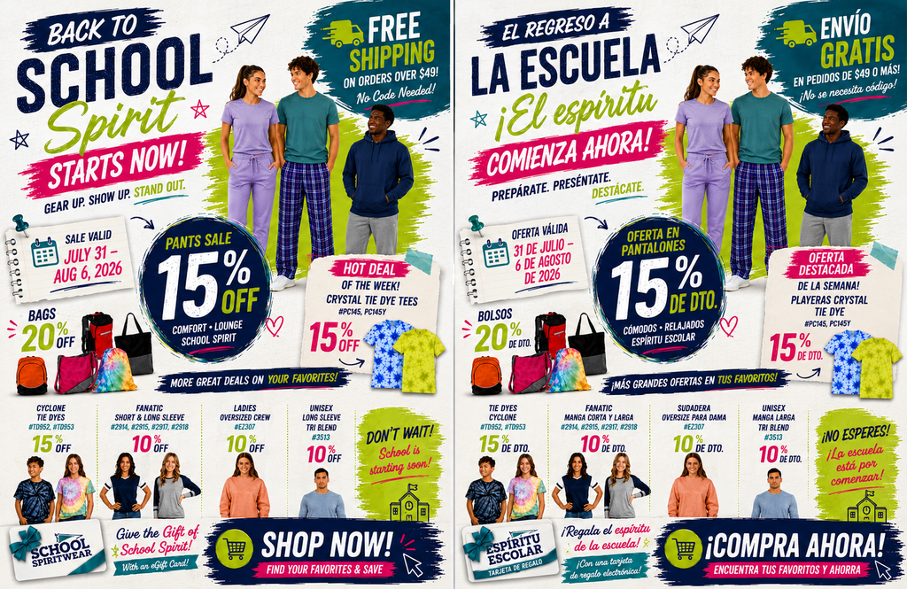 online spirit wear graphic
