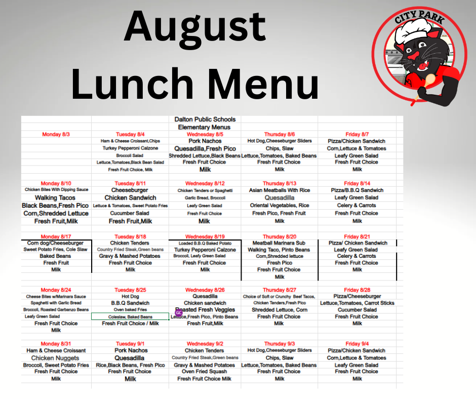 lunch menu graphic