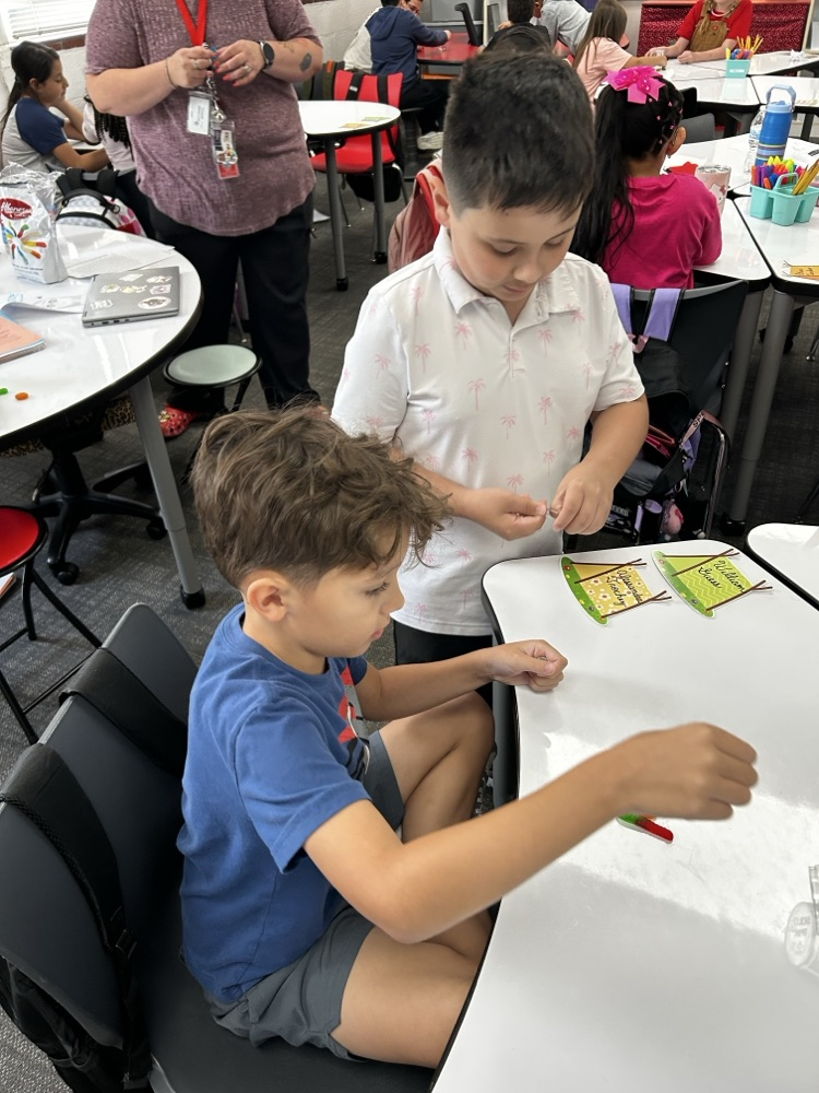 students working together in classroom
