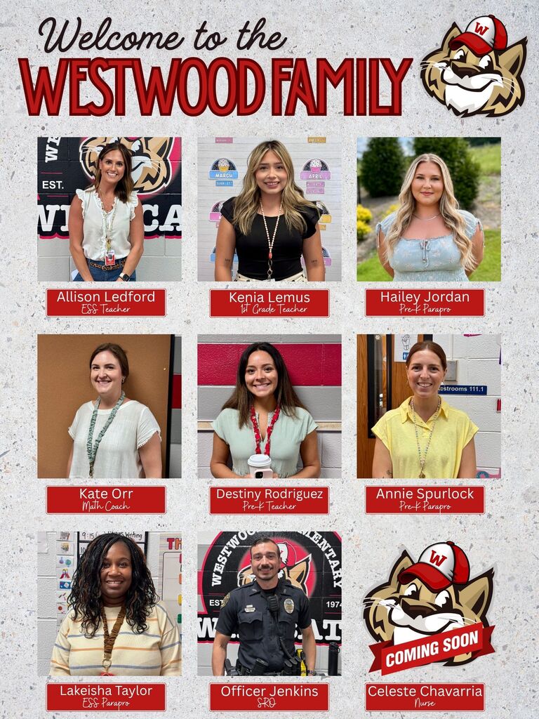 Welcome to the Westwood Family 2. Individual pictures of the new staff