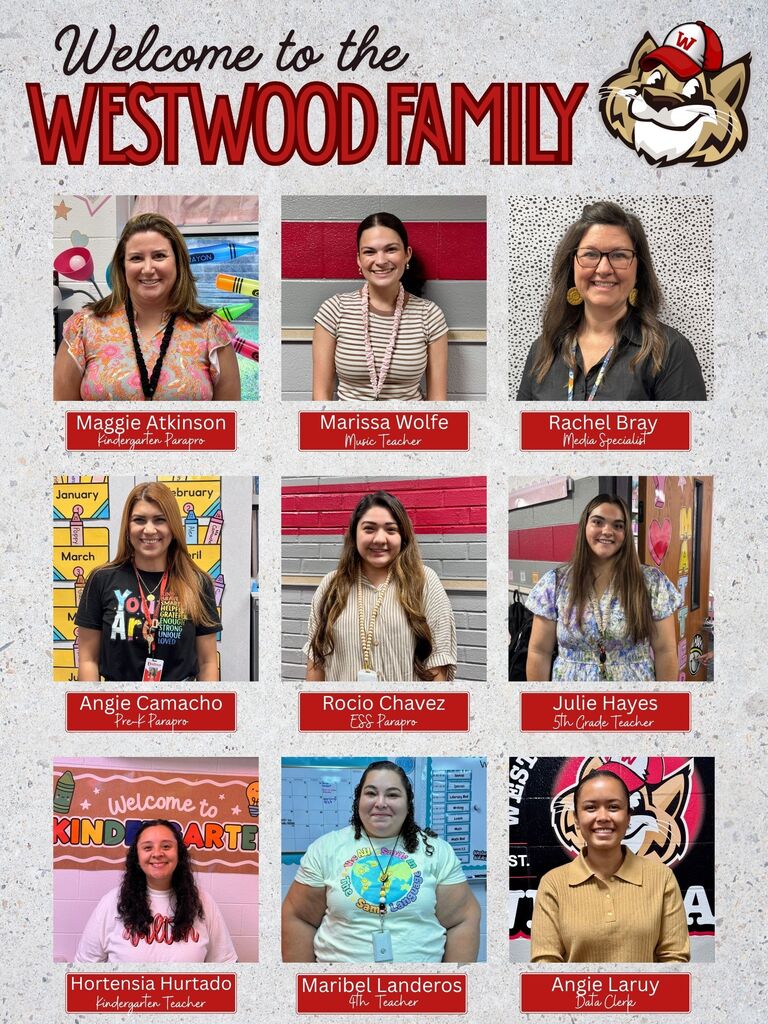 Welcome to the Westwood Family 1. Individual pictures of the new staff