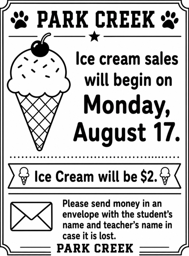 ice cream sales begin Monday, August 17