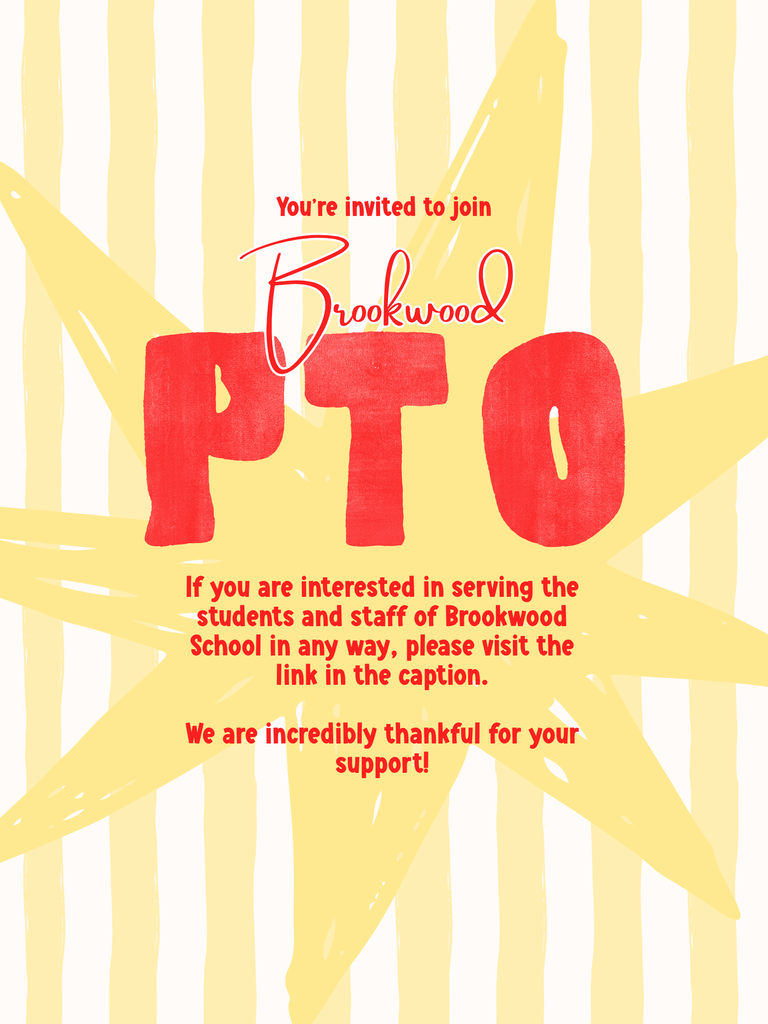 flyer asking families to join brookwood's pto