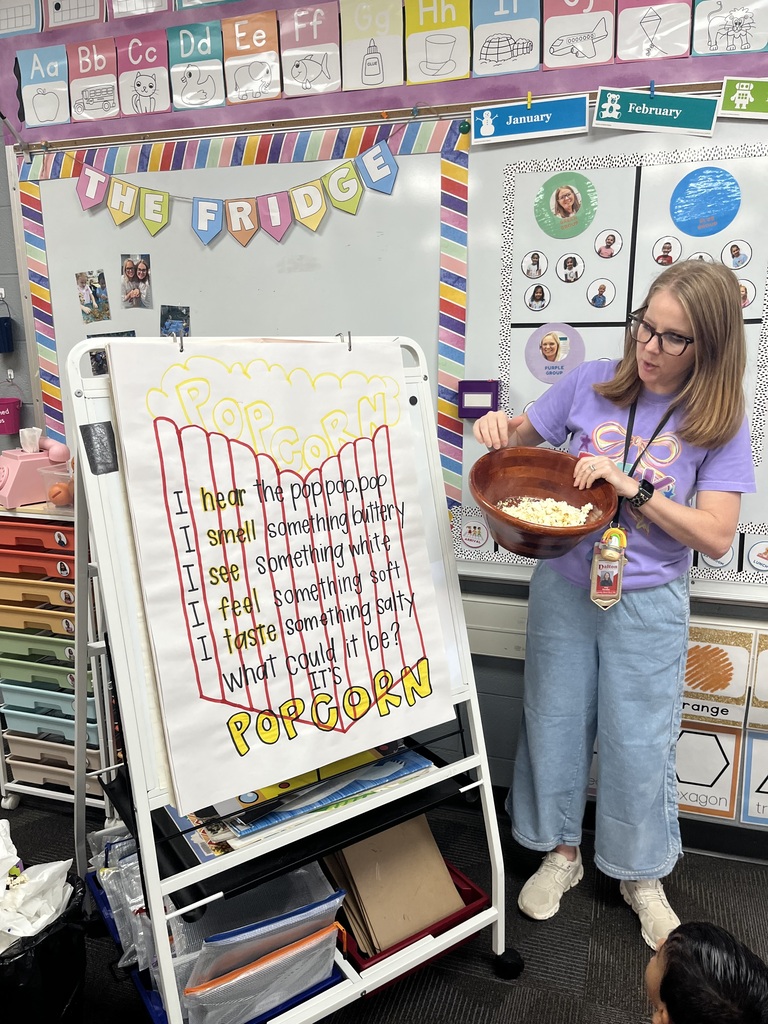 students getting taught by a teacher as she prepares to pop popcorn for their lesson about the 5 senses