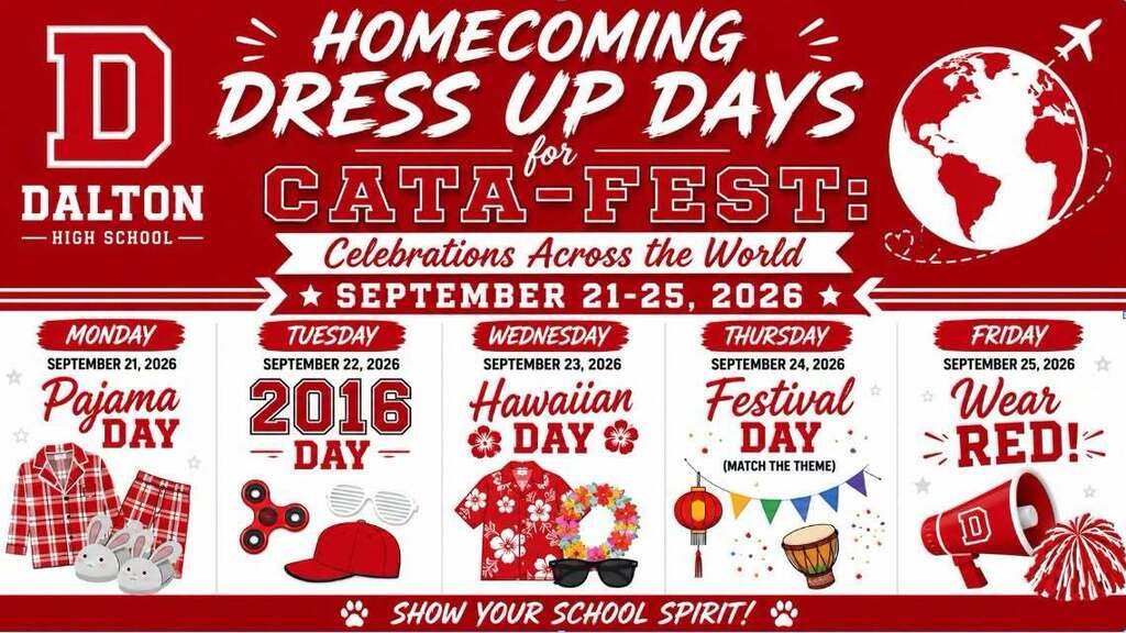 Homecoming dress up days Sept 21-25
