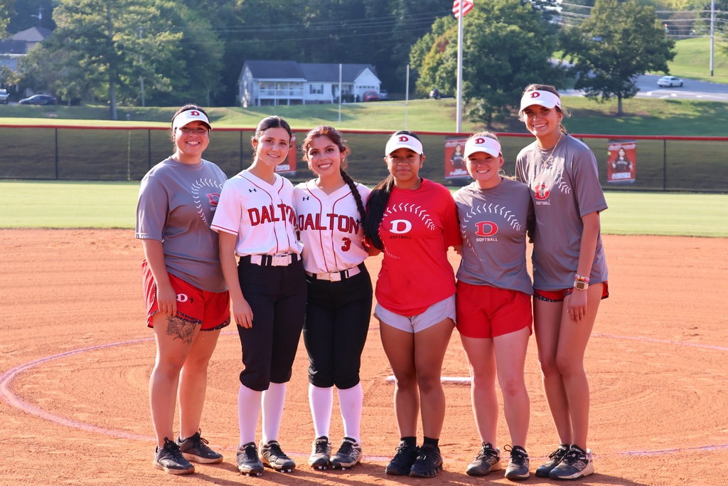 Senior night for Dalton Softball Zoe Parker, Almendra Corona, Shanna Lucas Reynoso
