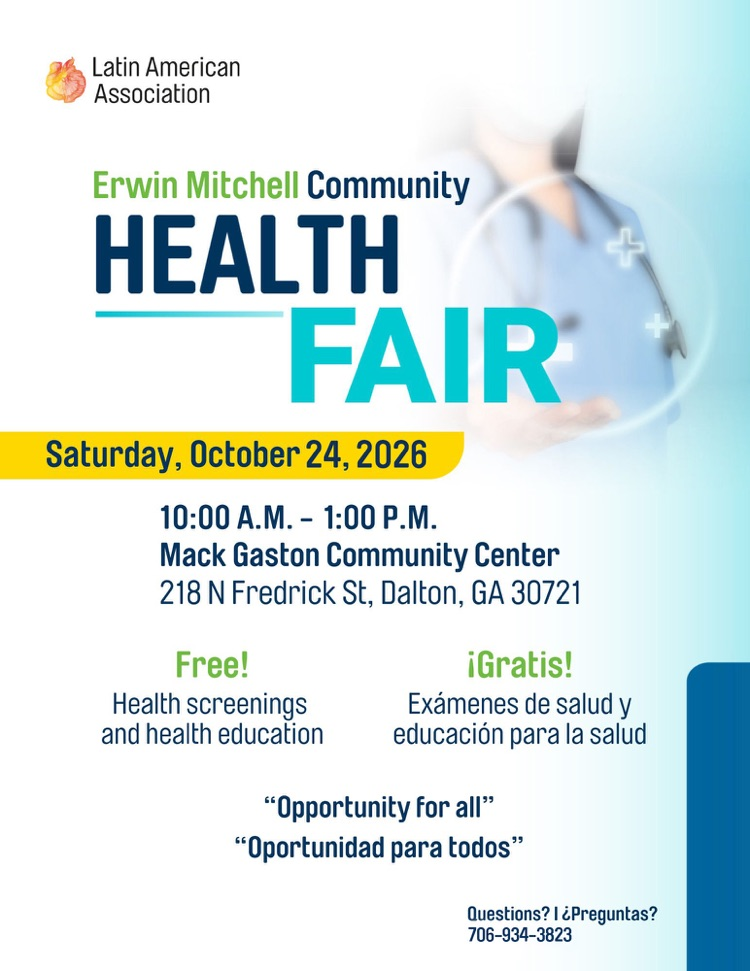 image about health fair. Oct 24. 10:00 - 1:00 at Mack Gaston Community Center