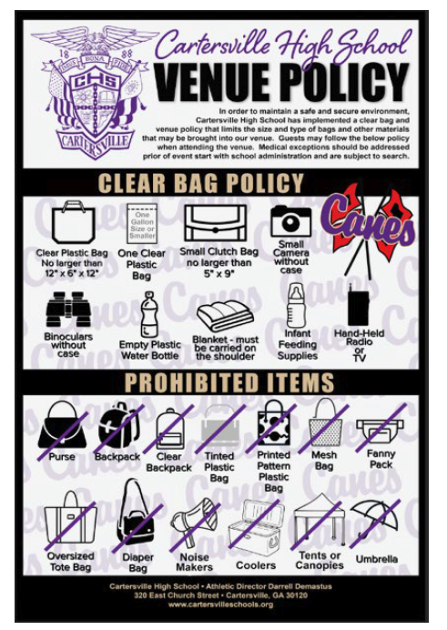 Cartersville clear bag policy