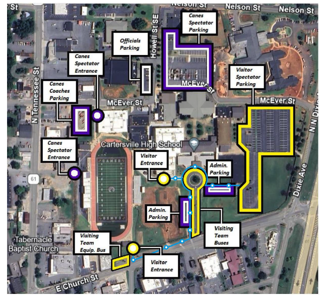Cartersville game parking