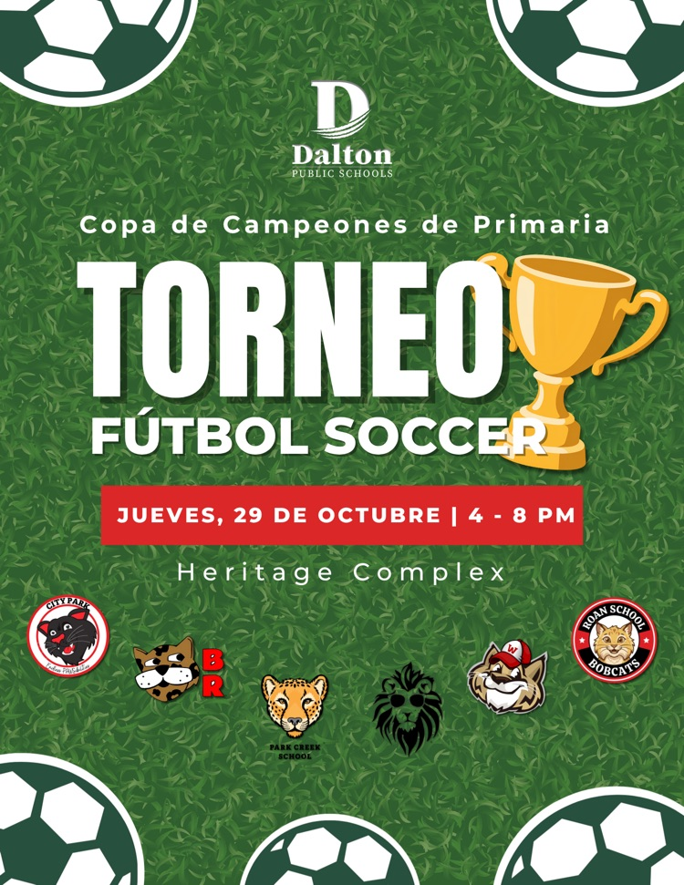 Spanish - DPS soccer tournament flyer. October 29 from 4-8 at Heritage complex