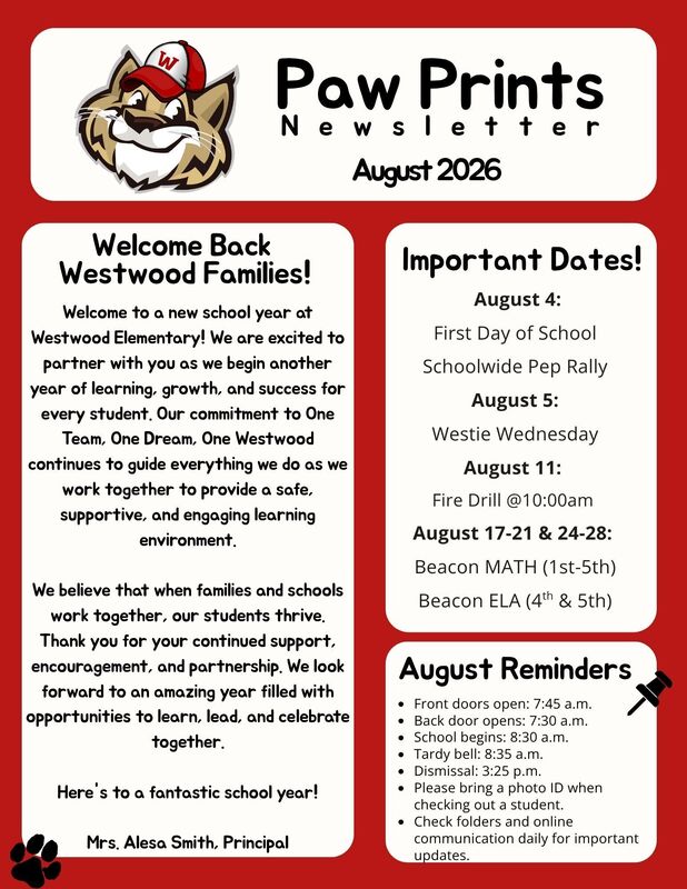 August Paw Prints Newsletter