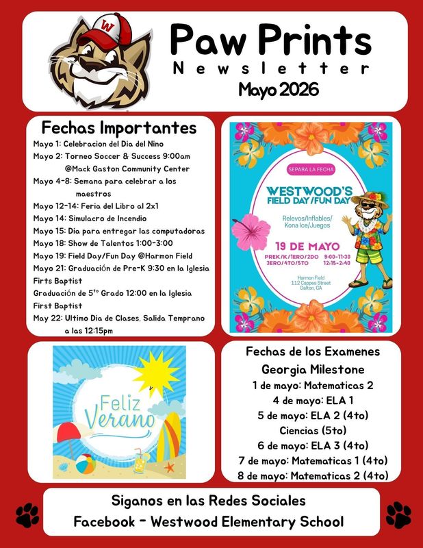 May Paw  Prints Newsletter-Spanish