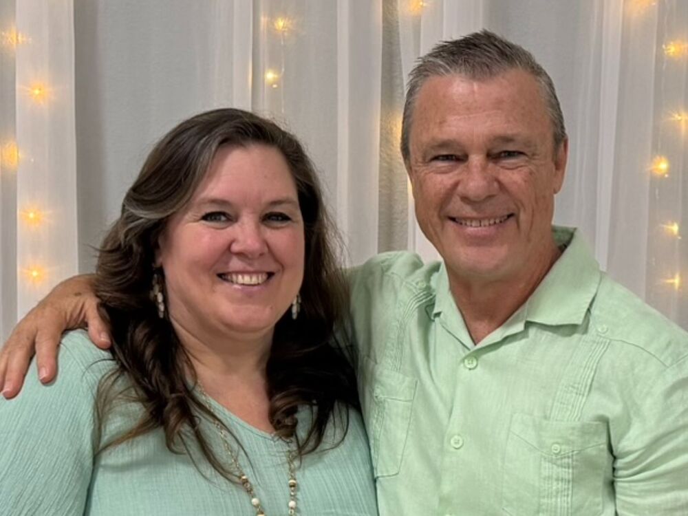 smiling man and woman