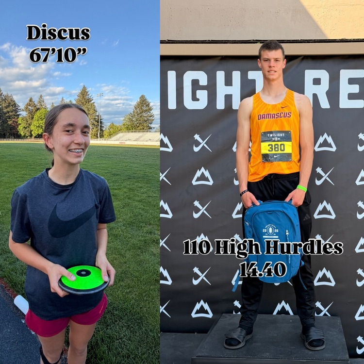 We have two new school records. JH girls Discus 67’10” HS boys 110 High Hurdles 14.40